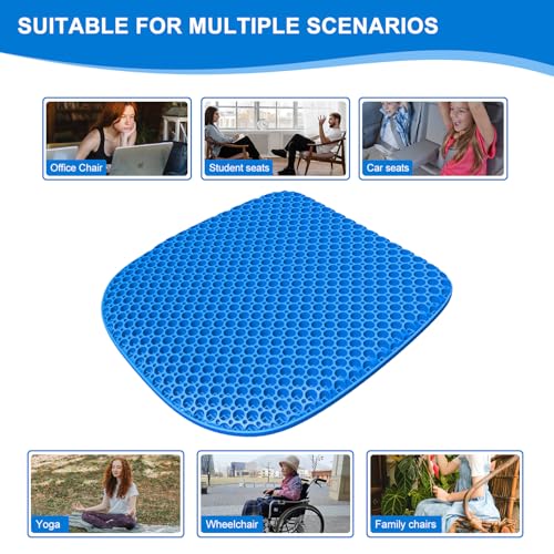 Large Gel Seat Cushion for Long Sitting with Non-Slip Cover,Soft & Breathable,Seat Cushion for Chair,Car,Office,Desk Chair,Wheelchair - size: Medium Size