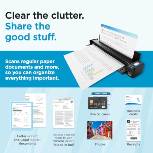 ScanSnap iX100 Wireless Mobile Portable Scanner, Black
