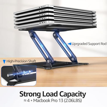 Urmust Adjustable Laptop Stand for Desk, 10-15.6“ Laptop Riser, Black - color: A-Black