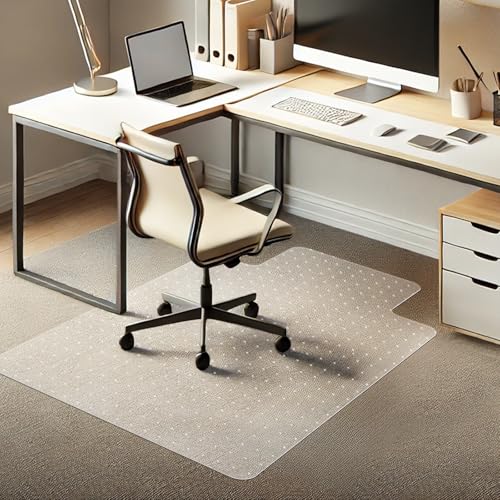 Azadx Chair Mat for Carpet 48"x 36" with Lip Chair Mat Thick and Sturdy | Office Chair Mat for Carpet Protector Floor Mat on Low Pile Carpets Easy Glide Rolling Desk Computer Chair Mat for Home - size: 36 x 48'' for carpet