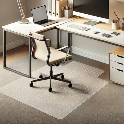 Azadx Chair Mat for Carpet 48"x 36" with Lip Chair Mat Thick and Sturdy | Office Chair Mat for Carpet Protector Floor Mat on Low Pile Carpets Easy Glide Rolling Desk Computer Chair Mat for Home - size: 36 x 48'' for carpet