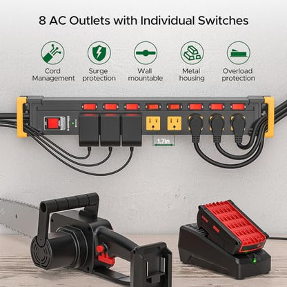 8 Outlet Heavy Duty Surge Protector Power Strip - size: 8 Outlet, style: 6FT