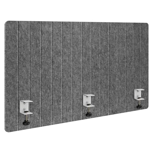 48" Desktop Privacy Screen - Sound Absorbing Felt Panel, Clamp-On Foldable Office Divider for Desk, Dark Grey - color: Dark Grey