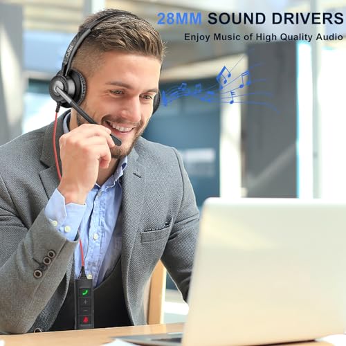 Callez Wired USB Headset with ENC Dual Noise Cancelling Mics for PC Laptop