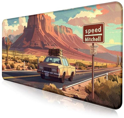 Natural Mountain View Gaming Computer Keyboard Pad, Computer Mouse Pad | Large Extended Mouse Pad; Full Desk Coverage; Waterproof Coating; Stable Anti-Slide Base For Gaming, Office, Study Daily Use - color: Grassland Highway