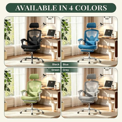 Ergonomic Office Chair with Footrest, Computer Gaming Chair