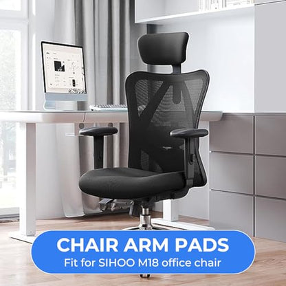 Armrest Pads Replacement for Sihoo M18 Chair -Ergonomic Chair armrest Parts, arm Pads caps for SIHOO M18 Chair,Black