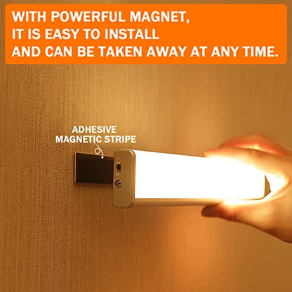 6 Pack Motion Sensor Closet Lights, 10 LED Stick-on Anywhere Magnetic Portable Wireless LED Under Cabinet Lights, Rechargeable Battery Night Light Bar for Closet Kitchen Hallway Stair - size: 6 Pack