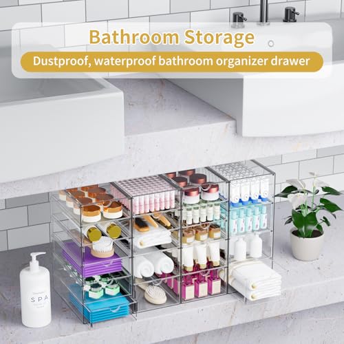 20 Drawers Acrylic Makeup Organizer, stackable Acrylic Storage Drawer