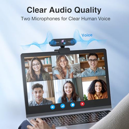 EMEET NOVA 1080P Webcam with Microphone, Auto Focus, 96°View Web Camera | Dual Mics for Laptop/Desktop, Plug & Play USB Streaming Computer Camera for Conference/Calling/Teaching/Gaming - style: NOVA 1080P w/ 2 Noise Cancel Mics