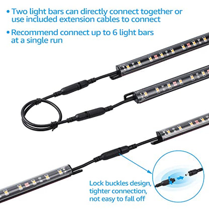 TORCHSTAR 4pcs 12 Inch LED Safe Lighting Kit, Motion Sensor, 3000K | UL Power Adapter, Input 100-240V, Linkable Gun Safe Light Bars, 600LM, for Under Cabinet Locker Closet Showcase, Warm White - color: Warm White (3000K)