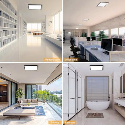 GT-Lite 2'x2'4200 Lumen 4 Pack LED Flat Panel,Flush Mount and Drop Ceiling - color: Black 4 Pack, size: 2x2 Feet