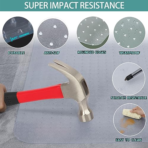 Office Chair Mat for Carpeted Floor 48” x 36” Clear Floor Protector Mat Anti Slip Computer Desk Chair Mat for Home Office - size: 48” x 36” with Lip