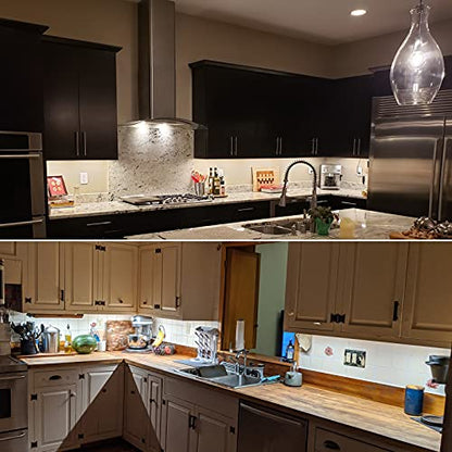Litever Kitchen Under Cabinet LED Lighting Kit Plug-in, Super Bright, 6 PCS 12 Inches Light Bars, Daylight White, 31W 2000 Lumen, Perfect for Kitchen Cabinet Counter Shelf-(6 Bars Kit-5000K) - color: Black Cable-Daylight White 5000K