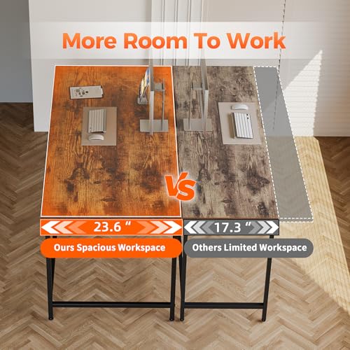 Mericonia 48x24 Inch Computer Desk, 0.6" Thick Small Office Table - color: Brown, size: 48",0.6"T