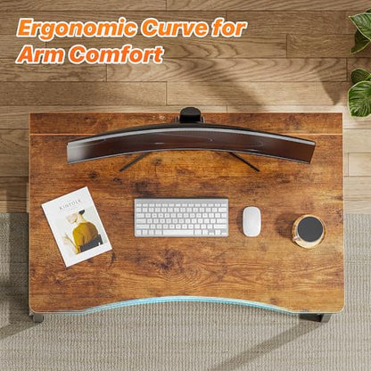 Huuger Folding Desk for Small Spaces, 31.5 Inch Foldable Computer Table - color: Rustic Brown, size: 18.9"D X 31.5"W