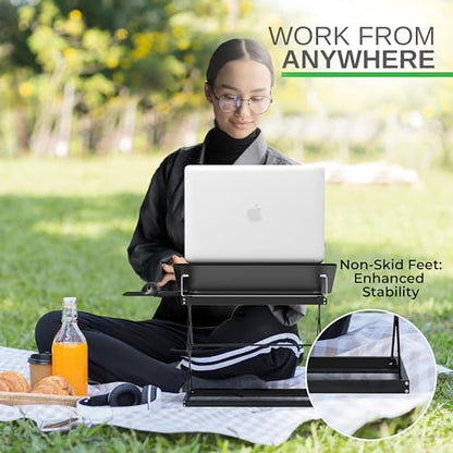 Uncaged Ergonomics Adjustable Laptop Stand & Standing Desk Converter, Black