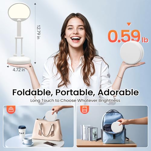 One Fire Rechargeable Table Lamp, 3600mAh Battery Operated Lamp Desk Lamp - color: White