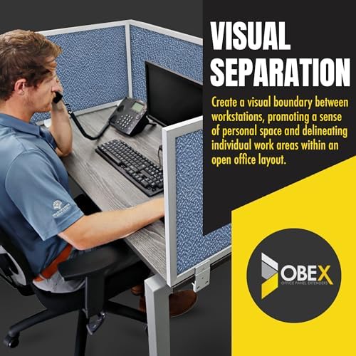 OBEX Acoustic Mounted Screen Privacy Panel Table Top Separator, Sound Blocking Desk Divider (Twilight, 18" X 42") - color: Twilight, size: 18"H X 42"W