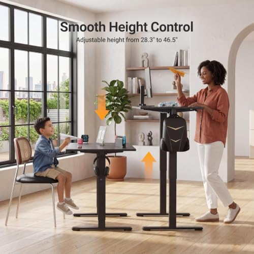 Claiks Electric Standing Desk, 48x24 Inch, Black - color: Black, size: 48 Inch