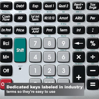 Calculated Industries 43430 Qualifier Plus IIIfx Desktop PRO Calculator | Real Estate Mortgage Finance, Clearly-Labeled Keys, Buyer Pre-Qualifying, Payments, Amortizations, ARMs, Combos, FHA/VA