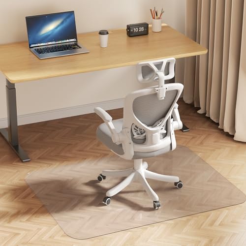 Delamu Office Chair Mat for Hardwood Floor, 36"×48" Chair Floor Protectors | PVC Floor Protector for Rolling Chairs, Smooth Sliding, Anti-Scratch, Waterproof and Easy to Clean - size: 36" x 48" x 0.07''