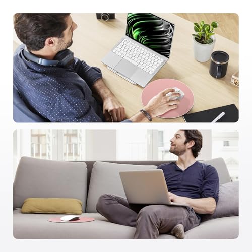 HONKID Metal Aluminum Mouse Pad, Thin Hard Mousepad 7.87 * 7.87 Round Pink - color: Rose gold, size: 7.9L x 7.9W inches