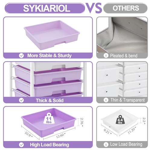 SYKIARIOL Rolling Cart with Drawers,8 Drawers Storage Cart,Purple - color: Purple