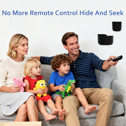 Remote Holder Wall Mount TV FAN Remote Control Holder Bedside Caddy Wall Organizer Phone Holder for Office Adhesive Media Player Controller Holder Box Tray Home Desk Nightstand 1 BIG 1 SMALL BLACK - color: 1BIG1SAMLL BLACK