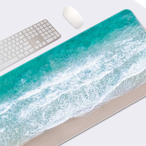 Large Mouse Pad, Mouse Pad, 31.5 x 15.7 Inch, Beach | Non-Slip Desk Pad Keyboard and Mouse Desk Mat for Gamer, Office & Home - color: Beach