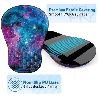 YIWEI Ergonomic Mouse Pad with Wrist Rest for Carpal Tunnel Pain Relief - color: Starry Sky