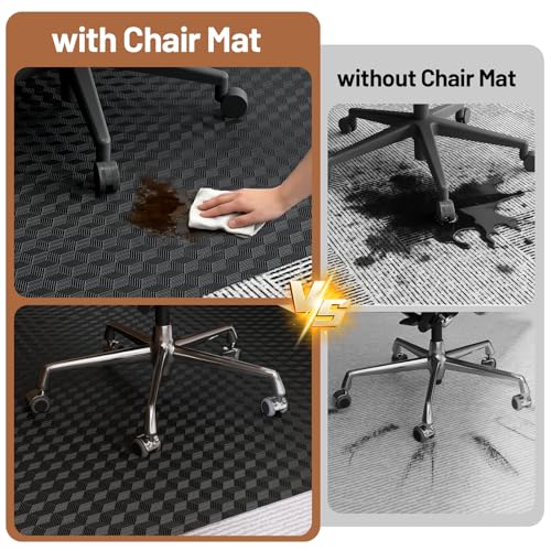 Office Chair Mat for Low Pile Carpet, 36" x 48" Clear Plastic - size: 36"x48"