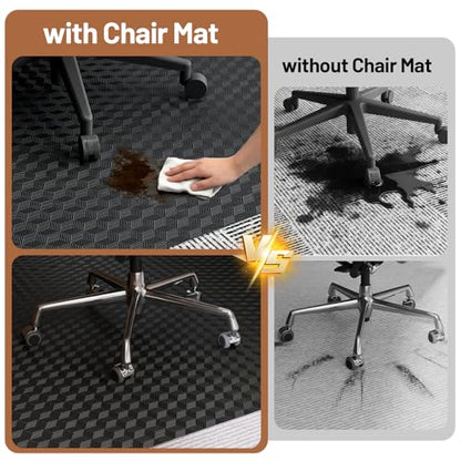 Office Chair Mat for Low Pile Carpet, 36" x 48" Clear Plastic - size: 36"x48"