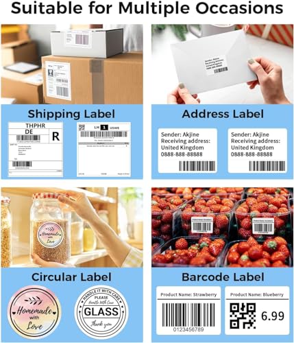 Phomemo Thermal Shipping Label Printer 241BT Black White | Wireless Label Printer for Small Business and Shipping Package, Compatible with iPhone, Android, Shopify, Amazon, USPS - color: White