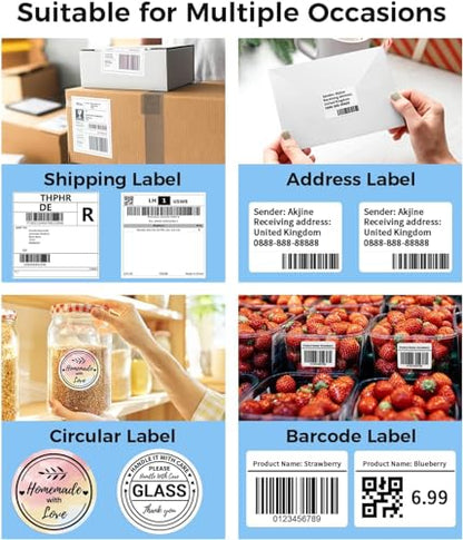 Phomemo Thermal Shipping Label Printer 241BT Black White | Wireless Label Printer for Small Business and Shipping Package, Compatible with iPhone, Android, Shopify, Amazon, USPS - color: White