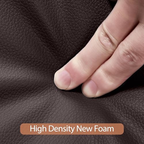 Topeakmart Faux Leather Accent Chair, 300 lb Cap, Espresso | PU Leather Barrel Chairs, U-shaped Backrest, Foam Seat, 18" Seat Height, Solid Wood Legs - color: Espresso, size: Set of 1