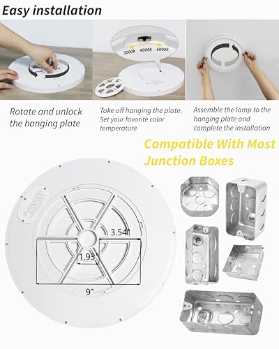 4Pack 16 Inch Led Flush Mount Ceiling Light,32W,3480LM,3000K/4000K/6000K 3CCT Selectable,White Ultra-Slim Ceiling Lighting Fixture,Round Low Profile Flat Panel Light for Bedroom,Kitchen,Hallway,Office - color: White, size: Non-Dimmable-16IN-4PACK