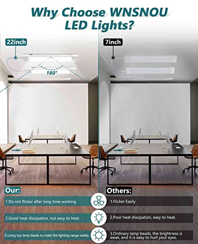 WNSNOU LED Tube Light Fixture with Plug, 1.4FT-2pcs 1800LM 5000K Utility Shop Light, Linkable Cabinet Light for Garage, Kitchen, Bathroom, Closet, Office - 1.4Ft, Triproof, White - size: 1.4FT-2PCS