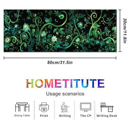 HOMETITUTE Large Mouse Pad 31.5x11.8 Inch Gaming Mousepad Green Vine Botanical Art Non-Slip Keyboard Desktop Protector Mat XL Mouse Pad for Home Office Laptop Wireless Mice Accessories - color: Green Vine Botanical Art