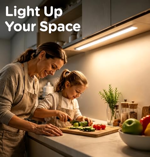 Under Cabinet Lighting Plug in, AC120V 3CCT 3000/4000/5000K Motion Sensor Light Indoor with Timer, Super Bright Linkable LED Counter Light for Kitchen, Closet, White 12 Inch, 1Pack - size: 12 Inch