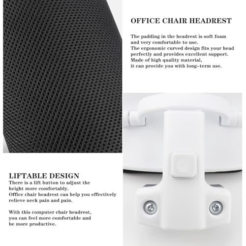 Office Chair Headrest Attachment Head Support Cushion Chair Mesh Head Rest Black Mesh Frame Adjustable Height Angle for Ergonomic Office Chair - color: Color 2