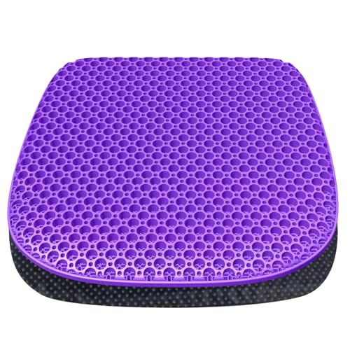 Large Gel Seat Cushion for Long Sitting with Non-Slip Cover, Soft & Breathable, Seat Cushion for Chair, Car, Office, Desk Chair, Wheelchair (18" x 17") - size: 18" x 17"