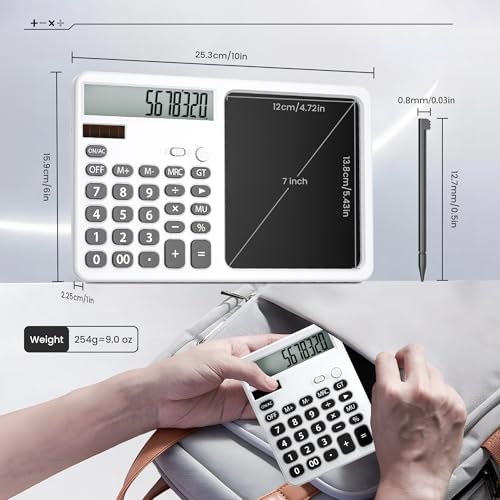 Desk Calculator with LCD Writing Tablet & Foldable Kickstand