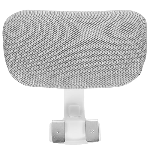 Tofficu Adjustable Clip-on Headrest Attachment for Office Chair Neck Height Enhancer Ergonomic Support Comfortable Desk Chair Head Pillow 10.43X9.44X4.13 Inch - size: Silver gray-white frame