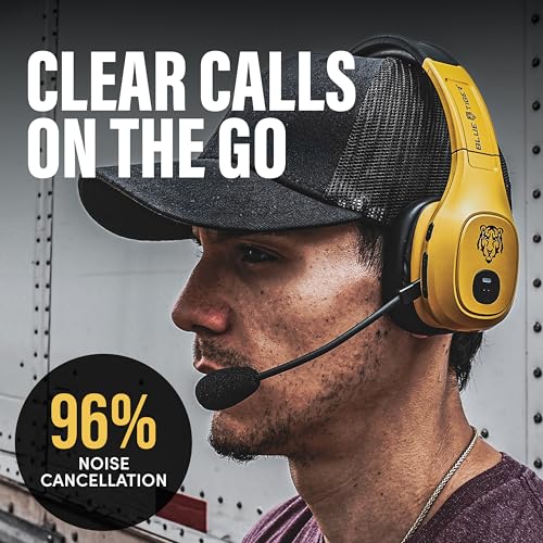 Blue Tiger Storm Gold - Premium Trucker Bluetooth Headset-Wireless Noise Canceling Mono Headset with Mic -High-Fidelity Sound, 30-Hour Talk Time, USB-C Charging - for Truck Drivers, Bluetooth 5.0 - color: Gold, style: Storm Gold