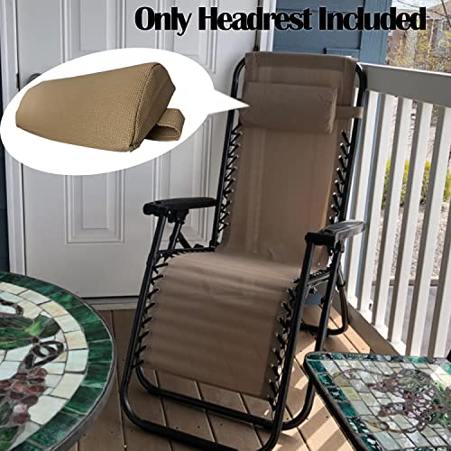 Ostlttyn Zero Gravity Chair Replacement Pillow Headrest with Elastic Band, Universal Soft Removable Padded Cushion Head Pillow for Zero Gravity Lounge Chair, Folding Patio Lawn Recliner Chair, Tan - color: Tan, size: 1 Pack