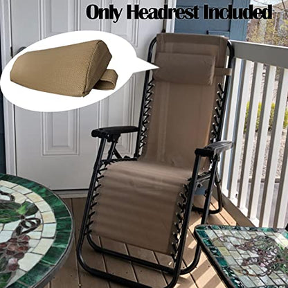 Ostlttyn Zero Gravity Chair Replacement Pillow Headrest with Elastic Band, Universal Soft Removable Padded Cushion Head Pillow for Zero Gravity Lounge Chair, Folding Patio Lawn Recliner Chair, Tan - color: Tan, size: 1 Pack