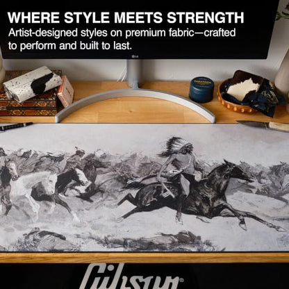 Charge Gaming Desk Pad, 36" x 17" Duraglyde Non-Slip Fabric Desk Mat | Western, Durable Surface, Washable Fabric, Smooth Glide, Stable Grip, Large Keyboard and Mouse Pad for Everyday Use - color: Charge