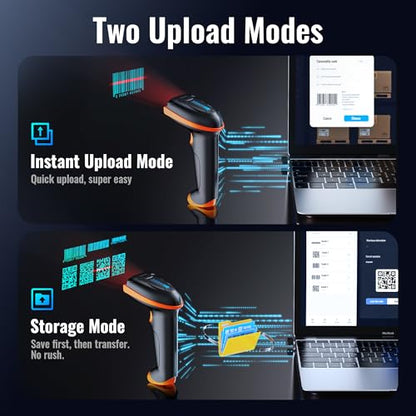 Tera Barcode Scanner 2D Wireless with Stand: Battery Indicator, D5100-Z - color: 2D with stand