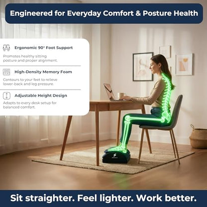 Serenova 2-in-1 Under Desk Foot Massager and Footrest, Cordless Rechargeable Shiatsu and Vibration Foot Rest for Office, Home Desk and Work from Home, Auto-Off Timer, Washable Cover